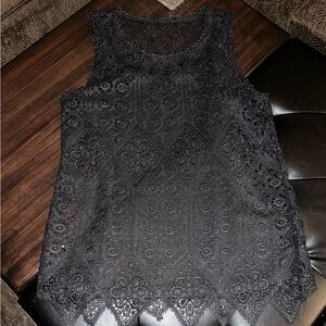 Sears Simply Styled Black Lace Tank